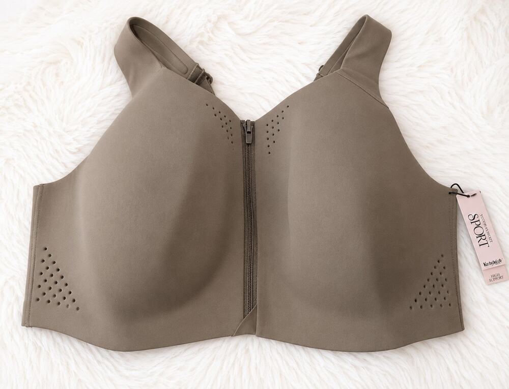 Victoria's Secret VSX Turbo Wick High Support Sports Bra Front-Close Olive 40DD